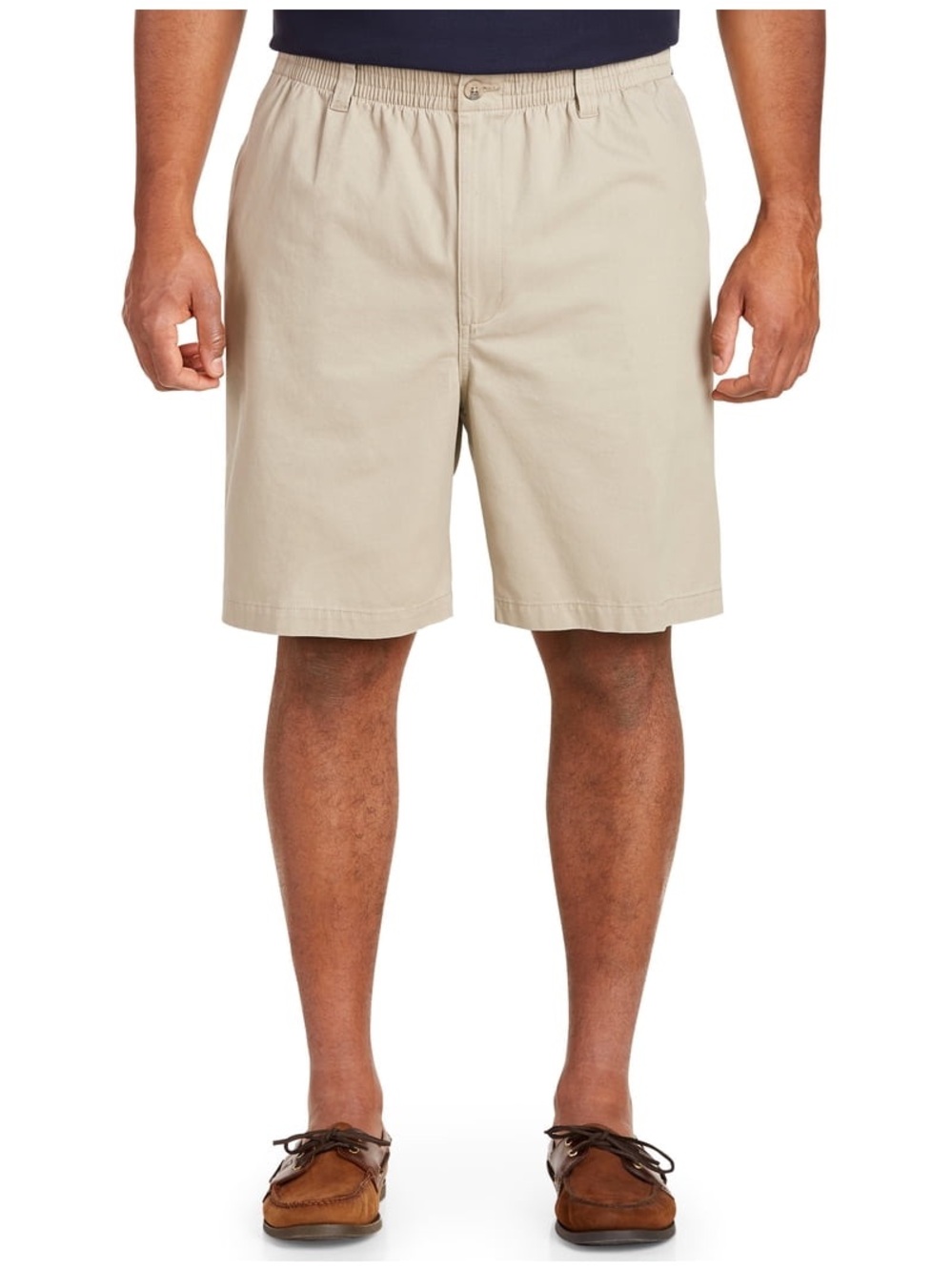 Harbor Bay by DXL Big and Tall Men's Elastic-Waist Shorts, Color-Khaki, 2XL